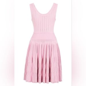 Jessica Bara Sleeveless Pink Knit Fit-&-Flare Dress, Size Small
